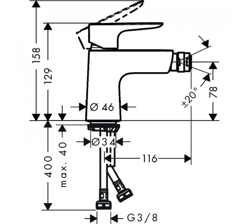 Смеситель для биде Hansgrohe Talis E 71721000 Хром