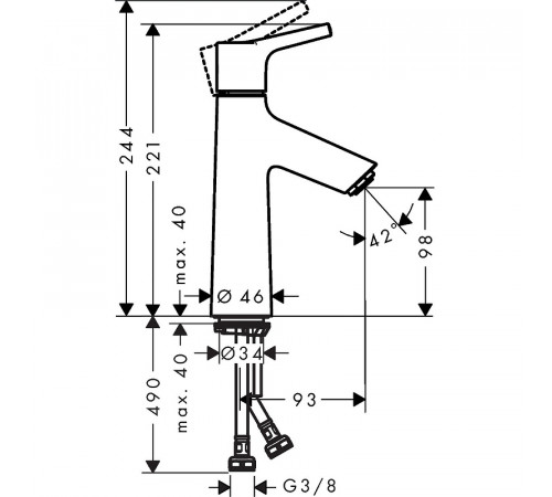 Смеситель для раковины Hansgrohe Talis S 72023000 Хром