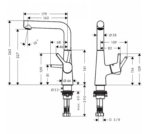 Смеситель для раковины Hansgrohe Talis S 72105000 Хром