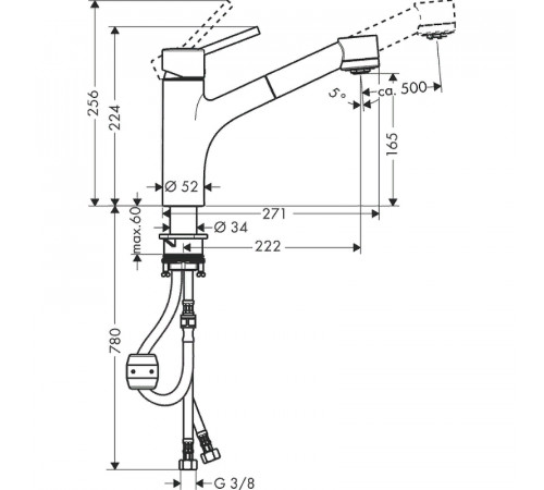 Смеситель для кухни Hansgrohe Talis S 32841000 Хром