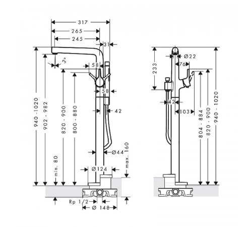 Смеситель для ванны Hansgrohe Talis S 72412000 Хром