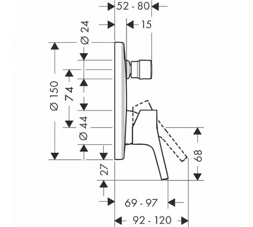 Смеситель для душа Hansgrohe Talis S 72405000 Хром