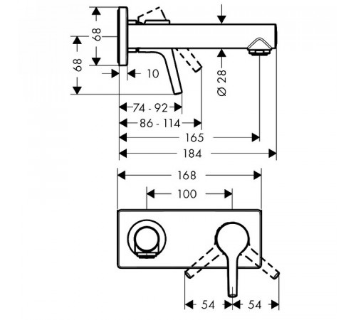 Смеситель для раковины Hansgrohe Talis S 72110000 Хром