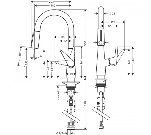 Смеситель для кухни Hansgrohe Talis S 72815800 Сталь