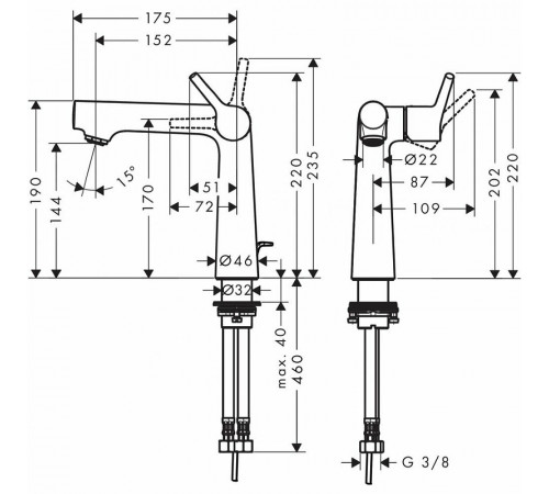 Смеситель для раковины Hansgrohe Talis S 72113000 Хром