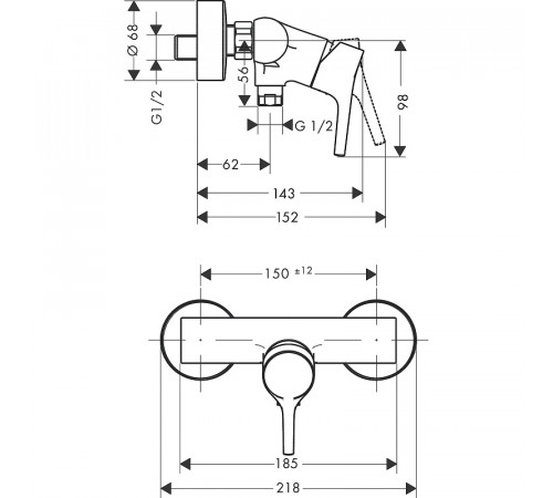 Смеситель для душа Hansgrohe Talis S 72600000 Хром