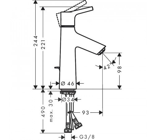 Смеситель для раковины Hansgrohe Talis S 72020000 Хром