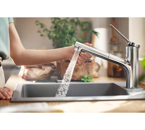 Смеситель для кухни Hansgrohe Zesis M33 2jet sBox lite 74803000 Хром