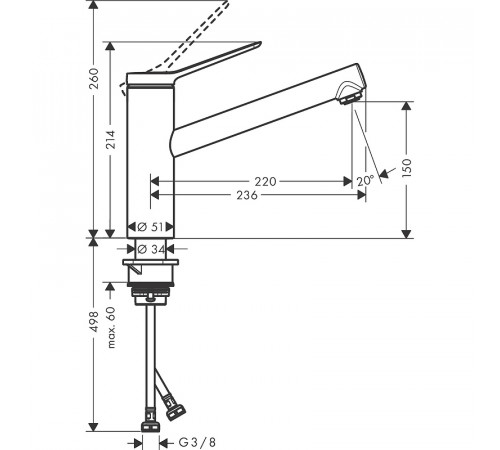 Смеситель для кухни Hansgrohe Zesis M33 74802670 Черный матовый