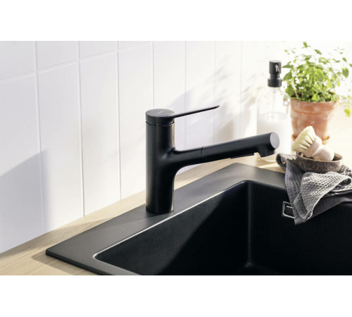 Смеситель для кухни Hansgrohe Zesis M33 74800670 Черный матовый