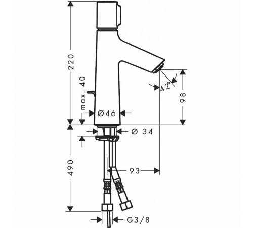 Смеситель для раковины Hansgrohe Talis Select S 72042000 Хром