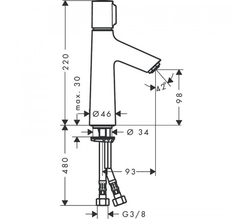 Смеситель для раковины Hansgrohe Talis Select S 72043000 Хром