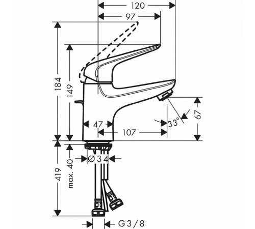 Смеситель для раковины Hansgrohe Novus 71020000 Хром