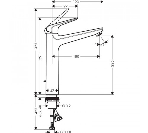 Смеситель для раковины Hansgrohe Novus 71123000 Хром