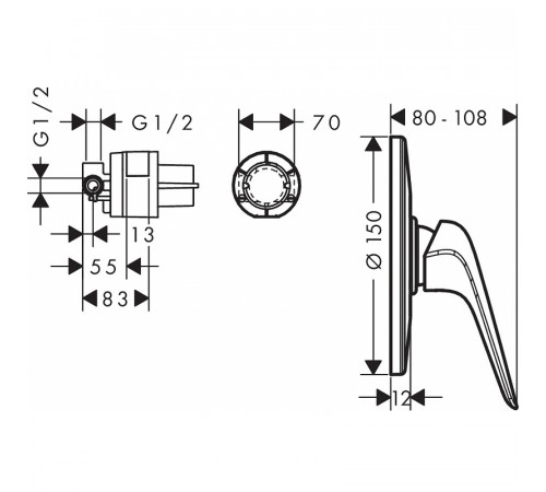 Смеситель для душа Hansgrohe Novus 71068000 Хром