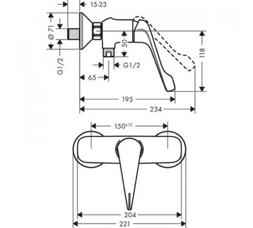 Смеситель для душа Hansgrohe Novus 71926000 Хром