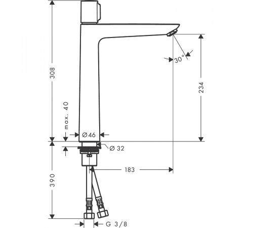 Смеситель для раковины Hansgrohe Talis Select E 71753000 Хром