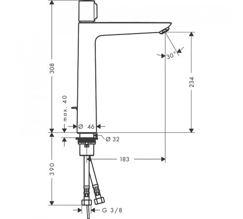 Смеситель для раковины Hansgrohe Talis Select E 71752000 Хром