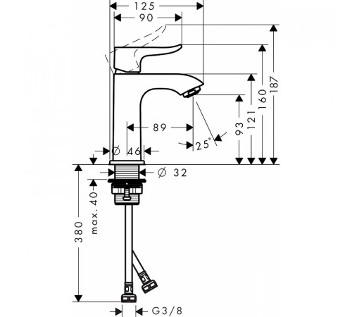 Смеситель для раковины Hansgrohe Metris 31186000 Хром