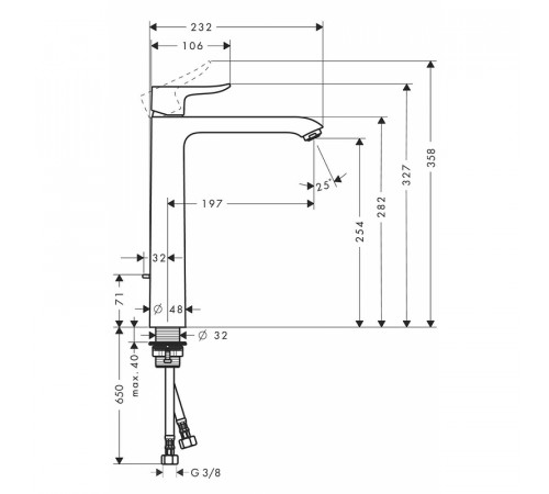 Смеситель для раковины Hansgrohe Metris 31082000 Хром