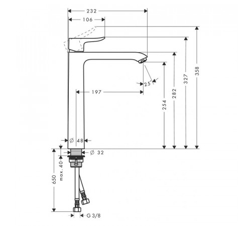 Смеситель для раковины Hansgrohe Metris 31184000 Хром