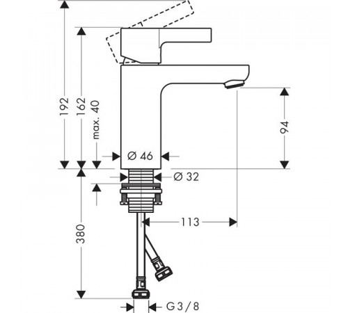 Смеситель для раковины Hansgrohe Metris S 31068000 Хром