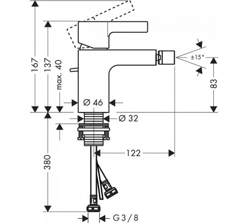 Смеситель для биде Hansgrohe Metris S 31261000 Хром