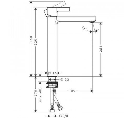 Смеситель для раковины Hansgrohe Metris S 31023000 Хром