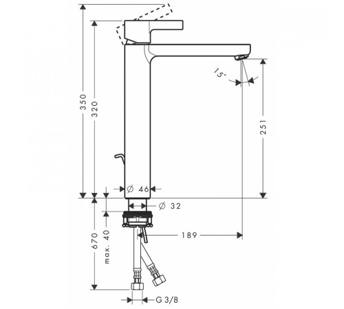 Смеситель для раковины Hansgrohe Metris S 31022000 Хром