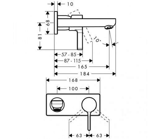 Смеситель для раковины Hansgrohe Metris S 31162000 Хром