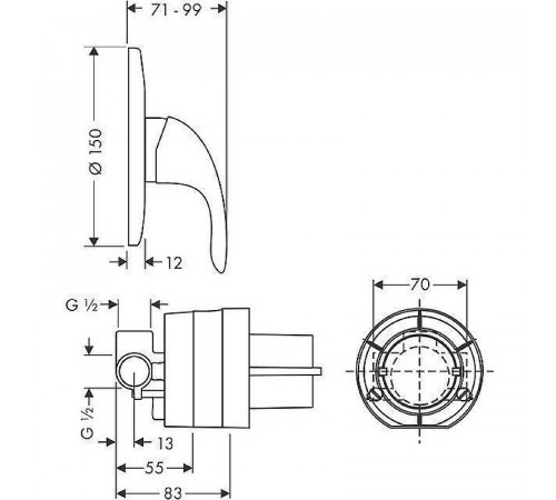 Смеситель для душа Hansgrohe Focus E 31766000 Хром