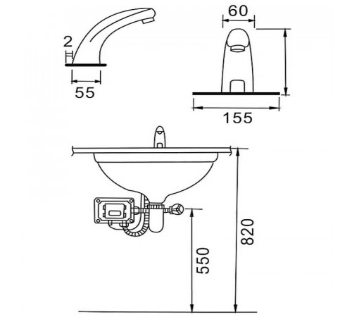 Смеситель для раковины Frap F512-1 Хром