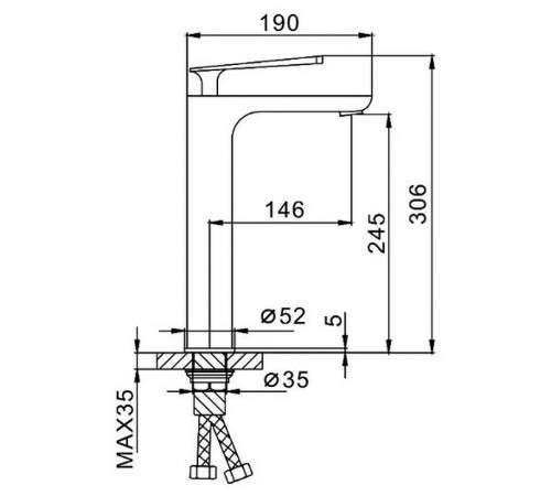 Смеситель для раковины Frap F1052-57 Черный матовый