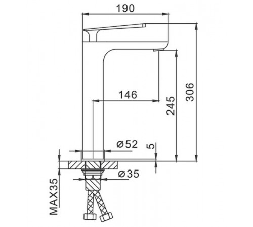 Смеситель для раковины Frap F1052-56 Белый Хром