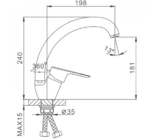 Смеситель для кухни Frap H703 F41703-B Хром