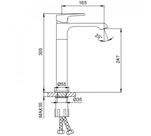 Смеситель для раковины Frap H71 F1071-2 Хром