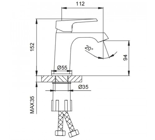 Смеситель для раковины Frap H71 F1071 Хром