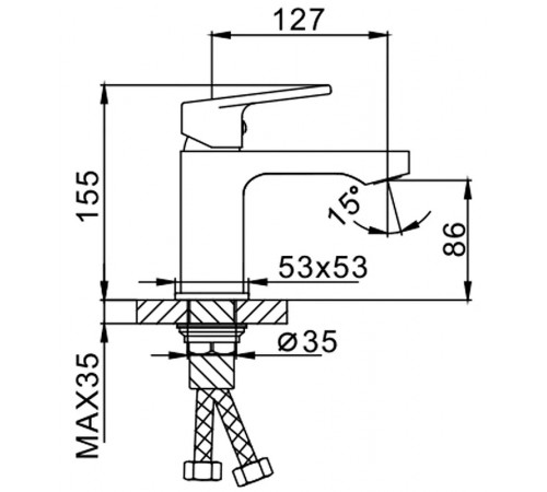 Смеситель для раковины Frap H46 F1046 Хром