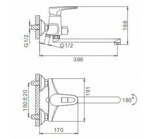 Смеситель для ванны Frap H68 F2268 универсальный Хром