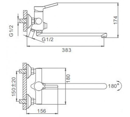 Смеситель для ванны Frap H44-8 F2244-8 универсальный Белый Хром