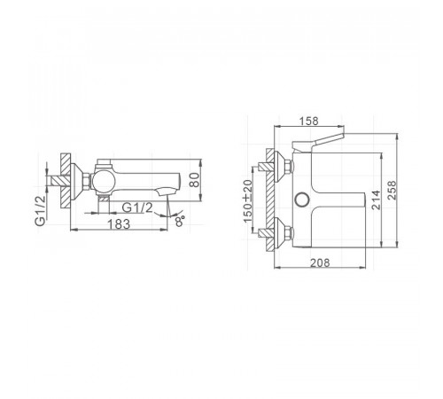 Смеситель для ванны Frap H44-8 F3244-8 Белый Хром