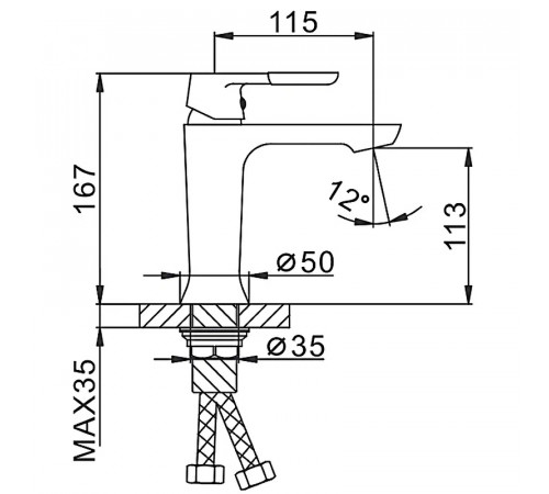 Смеситель для раковины Frap H34 F1034 Белый Хром