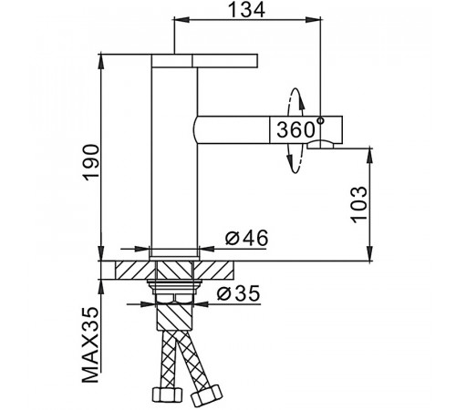 Смеситель для раковины Frap H52 F1052-14 Белый Хром