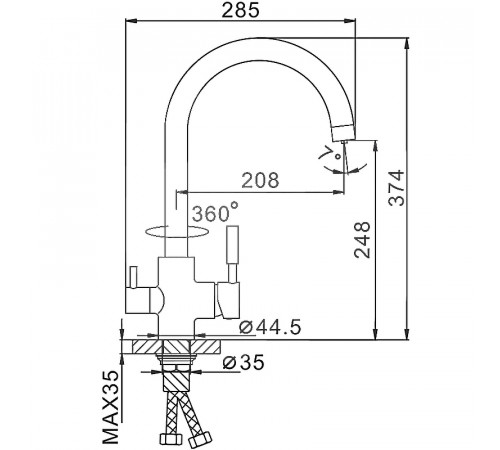 Смеситель для кухни Frap H52 F4352 Хром