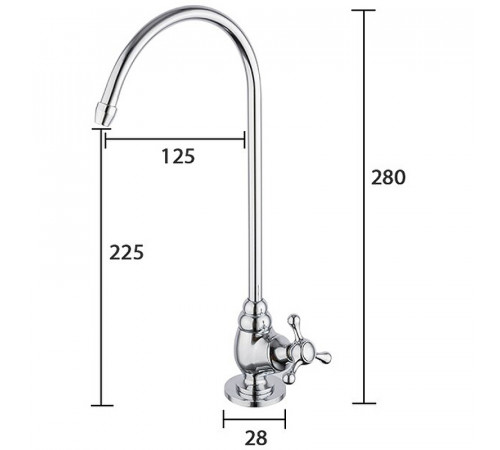 Кран для одного типа воды Frap H52 F1052-9 Хром