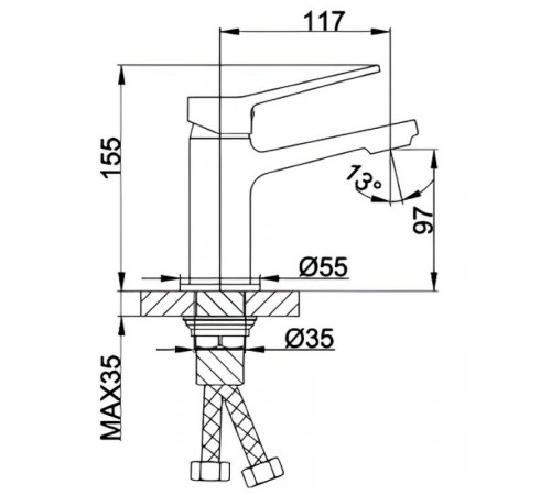 Смеситель для раковины Frap H61 F1061 Хром