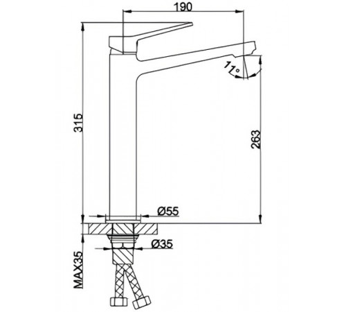 Смеситель для раковины Frap H61 F1061-2 Хром