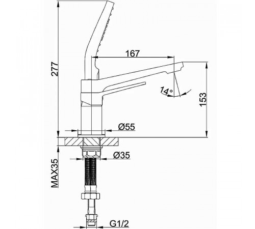 Смеситель на борт ванны Frap H61 F1161 Хром