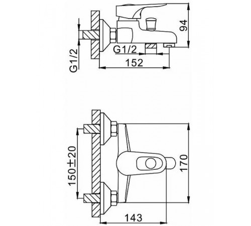 Смеситель для ванны Frap H28 F3028-B Хром