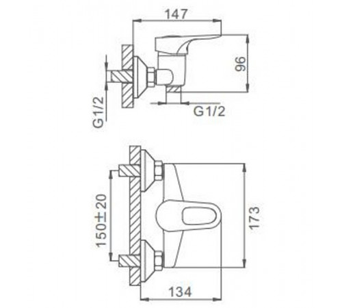 Смеситель для душа Frap H28 F2028-B Хром